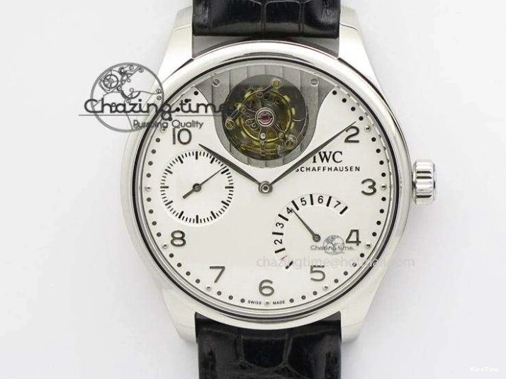 MIROTIME 0416 Breathable Portuguese Real PR IW500127 ZF 1:1 Best Edition Gray Red Dial On Black Leather Strap A 7332